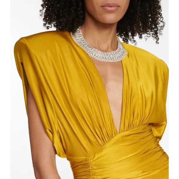 Alexandre Vauthier Amber Ruched Midi Dress NWT 34/2 - Picture 3 of 13